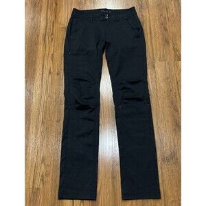 Prana Halle Straight Pants Womens 6 Stretch Nylon Hiking Convertible Black